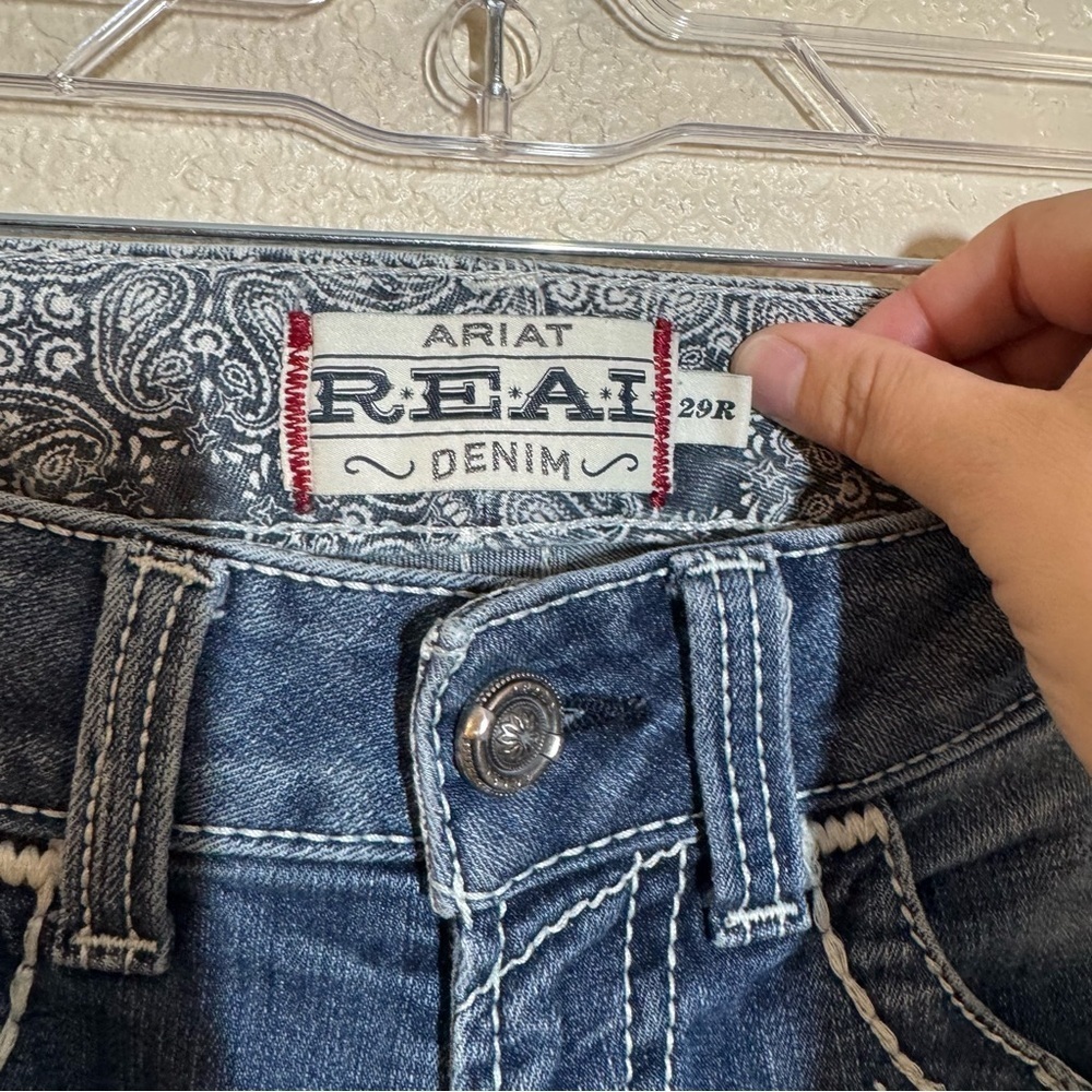 ARIAT MID RISE BOOT CUT REAL RIDING JEANS - Picture 3 of 6